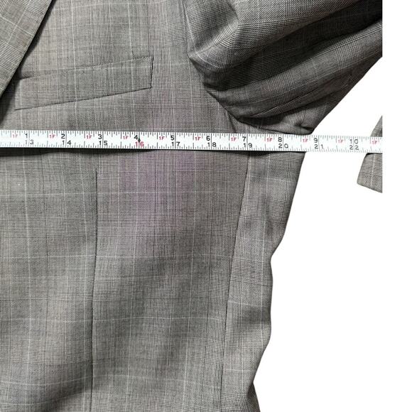 Giovanni Bresciani Sport Coat Jacket Grey Plaid Wool Sz 42L Slim Fit - Picture 6 of 9